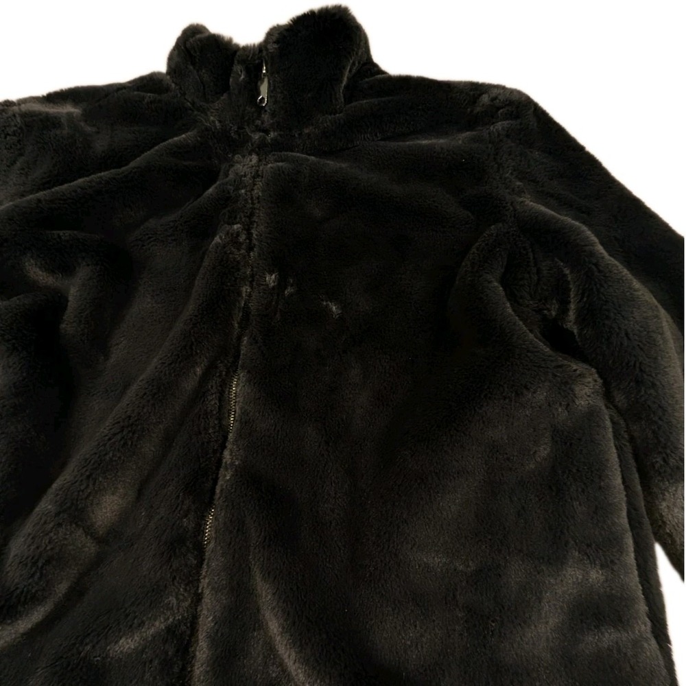 Sanctuary Crafted  Tailored Black Faux Fur Jacket Coat Womens XL Plush Goth Boho - Picture 5 of 10